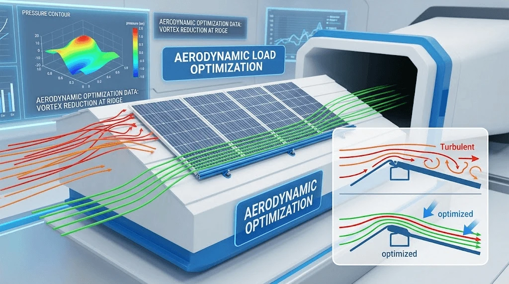 Wind tunnel aerodynamic load optimization and pressure coefficient testing for pitched roof solar mounts in high-wind regions Wind tunnel aerodynamic load optimization and pressure coefficient testing for pitched roof solar mounts in high-wind regions